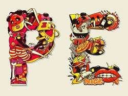 P.E.M.S&nbsp;字母插画设计