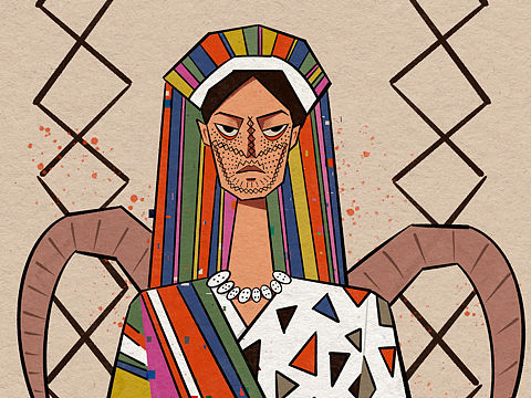 独龙族纹面女（个人主页-ZNTE2NDEyNjg=） - 艺术插画 - 站酷设计师三一丁原创素材 - 站酷ZCOOL