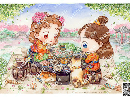 一起穿着汉服吃火锅吧