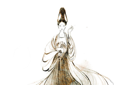 一组水墨仙女图
