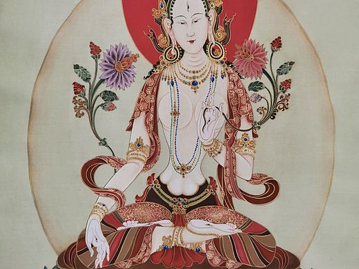 唐卡白度母