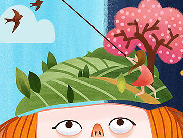 春分：阴阳各半，花事如期。（个人主页-ZMjEyODU5NzI=） - 商业插画 - 站酷设计师我是柠檬可可原创素材 - 站酷ZCOOL