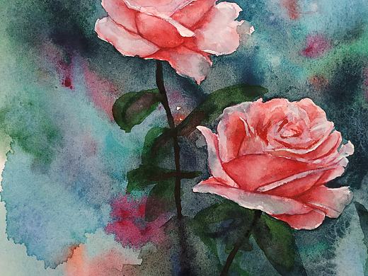 玫瑰系列（個人主頁-ZMzYwODgzOTY=） - 繪畫 - 站酷設計師水彩牧歌原創(chuàng)素材 - 站酷ZCOOL