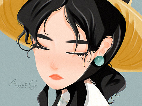 iPad｜人物头像x2（个人主页-ZNTA2OTc2NzI=） - 艺术插画 - 站酷设计师EDANNA原创素材 - 站酷ZCOOL