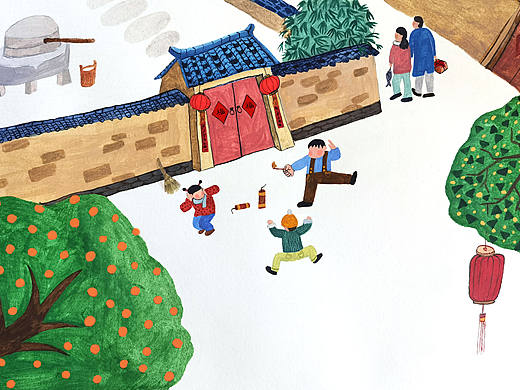 新年主题插画一张