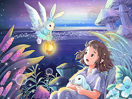 森系小女生系列插畫1