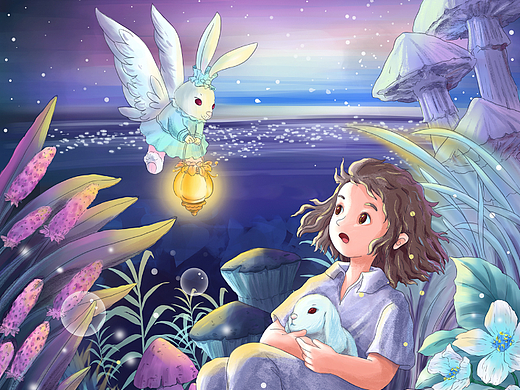 森系小女生系列插画1