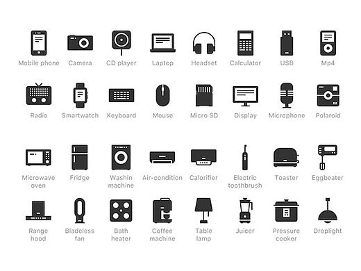 多种系列与风格图标设计
