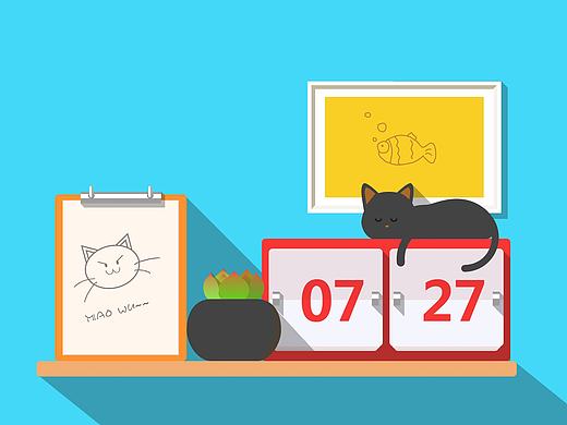 猫咪日历微场景（个人主页-ZMTYzMjYyMTI=） - 主题/皮肤 - 站酷设计师紫沐潇潇原创素材 - 站酷ZCOOL