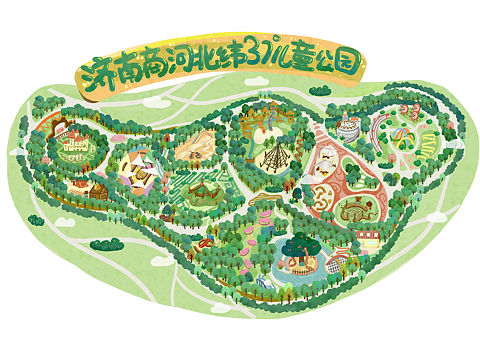 手绘公园地图