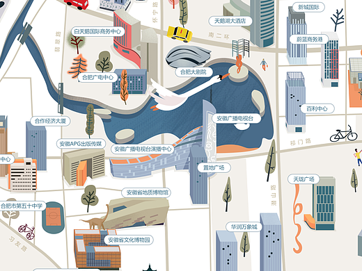 合肥天鹅湖周边地图