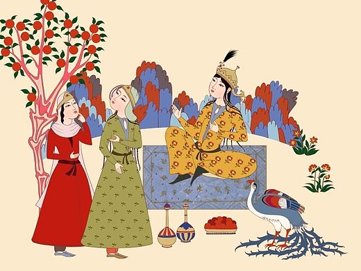 新疆大枣的包装插画