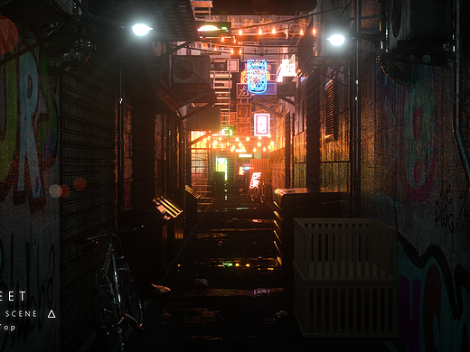《三维-创作》   夜晚街道