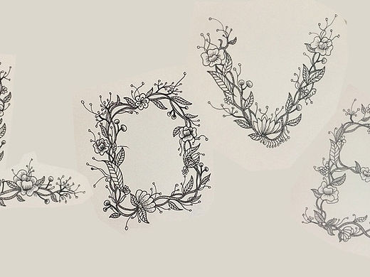 爱，在心中的花园（手绘字体A~Z）（个人主页-ZMTUwMjU3MzI=） - 创作习作 - 站酷设计师哈哈哈鱼原创素材 - 站酷ZCOOL
