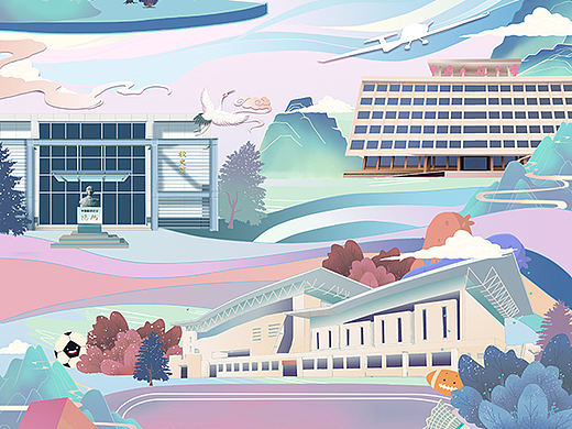 大学校庆插画