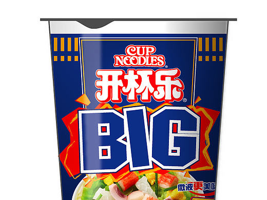日本日清Nissin开杯乐合味道CUP NOODLES BIG杯面包装设计