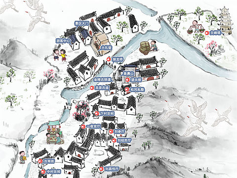 手绘地图小合辑，景区旅游智慧导览h5程序