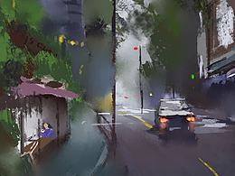 小紅花風(fēng)格水彩