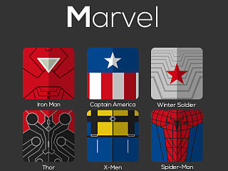 《漫威/Marvel》超级英雄扁平化图标设计