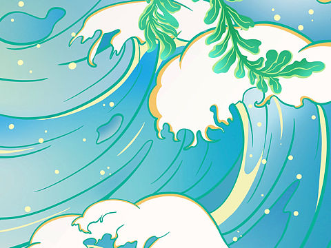 浪啊浪啊，灌到脑子里的浪（个人主页-ZNDYwNzQ4Njg=） - 商业插画 - 站酷设计师小气球本气球原创素材 - 站酷ZCOOL