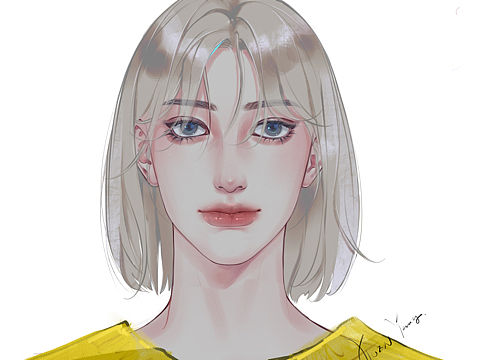 女生頭像插畫（個人主頁-ZNTkwNDI1OTI=） - 其他 - 站酷設(shè)計(jì)師KuenYang原創(chuàng)素材 - 站酷ZCOOL