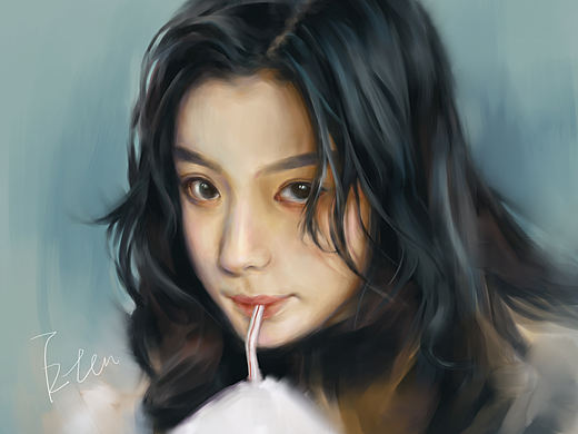 厚涂肖像41（个人主页-ZNDY2NzE5ODA=） - 绘画 - 站酷设计师画画的长生呀原创素材 - 站酷ZCOOL