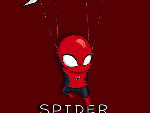 【蜘蛛侠·英雄远征】手绘小蜘蛛侠q版壁纸