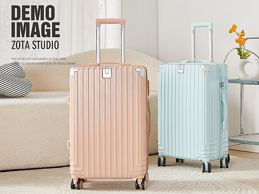 『场景』简洁干净客厅景-行李箱静物拍摄