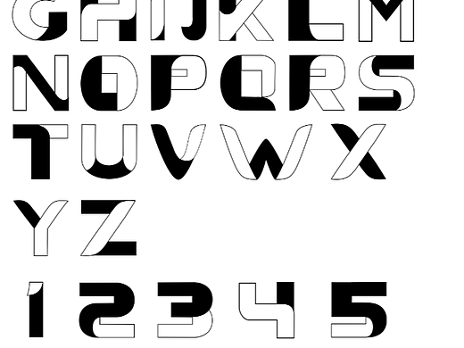 英文字母、数字字体设计