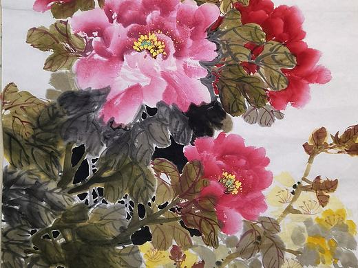 个人国画作品，牡丹山水画，花鸟作品