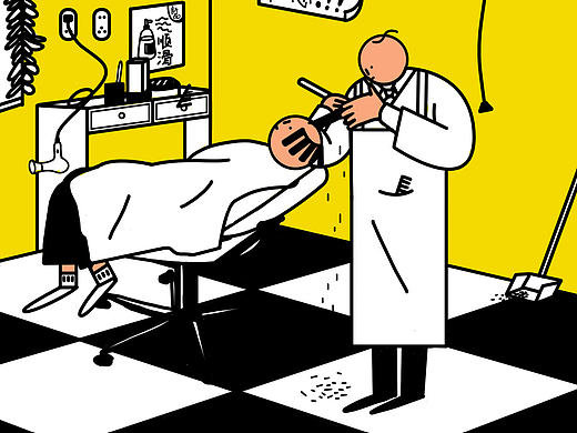 “蒲公英发廊”品牌插画设计