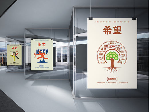 海报--办公室墙面环境改造 