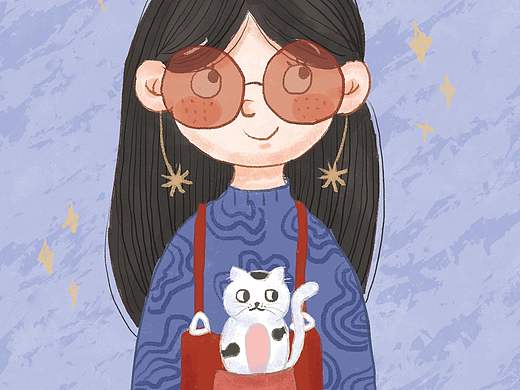 女孩与猫