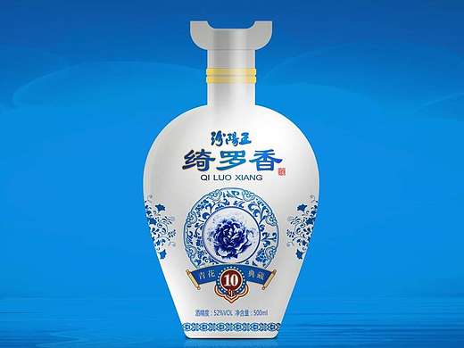 青花瓷酒   青花瓷  花朵  矢量花 蓝色包装设计  海报设计  瓶贴设计