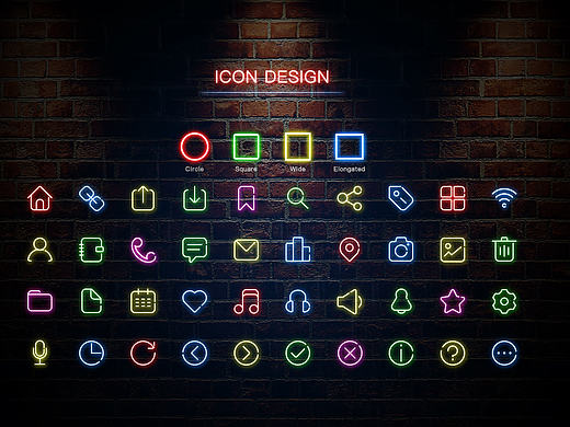 剪影图标制作——霓虹灯效果（个人主页-ZMTg1NjEzNDQ=） - 图标 - 站酷设计师g345352825原创素材 - 站酷ZCOOL