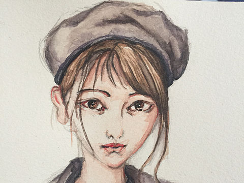 手绘时装画作业纪录少女模特:arashi杂志:vivi