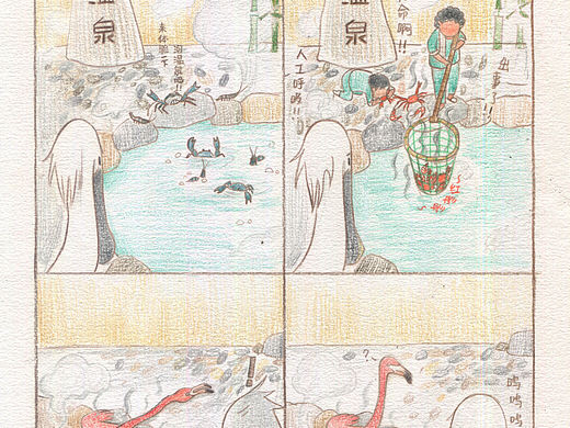 火烈鸟四格漫画四则