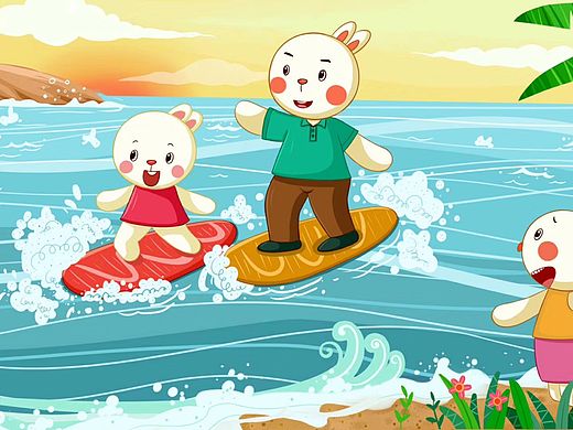 夏日，一家人出来游玩喽