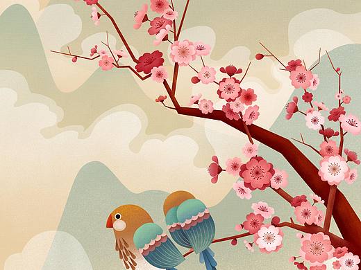梅花图（个人主页-ZNTY0NDc2MDQ=） - 商业插画 - 站酷设计师葉上原创素材 - 站酷ZCOOL