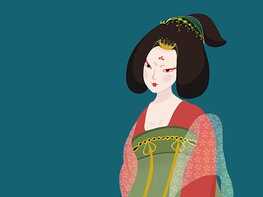 扁平 仕女人物