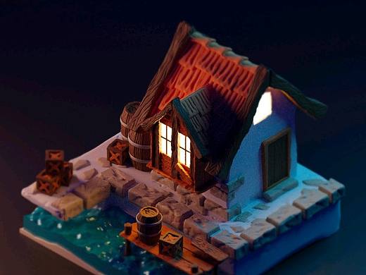 Blender练习——水畔小屋