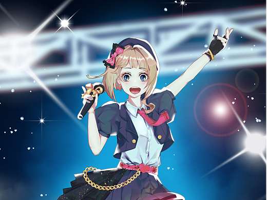 半身插图丨元气偶像少女