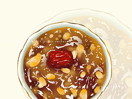 美食插画分享——三粉糊