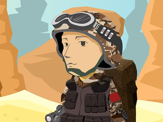 原创鼠绘士兵，迷彩，沙漠，引导页，启动页（个人主页-ZMTY1NDk0OTY=） - 艺术插画 - 站酷设计师Virtus丶JYX原创素材 - 站酷ZCOOL