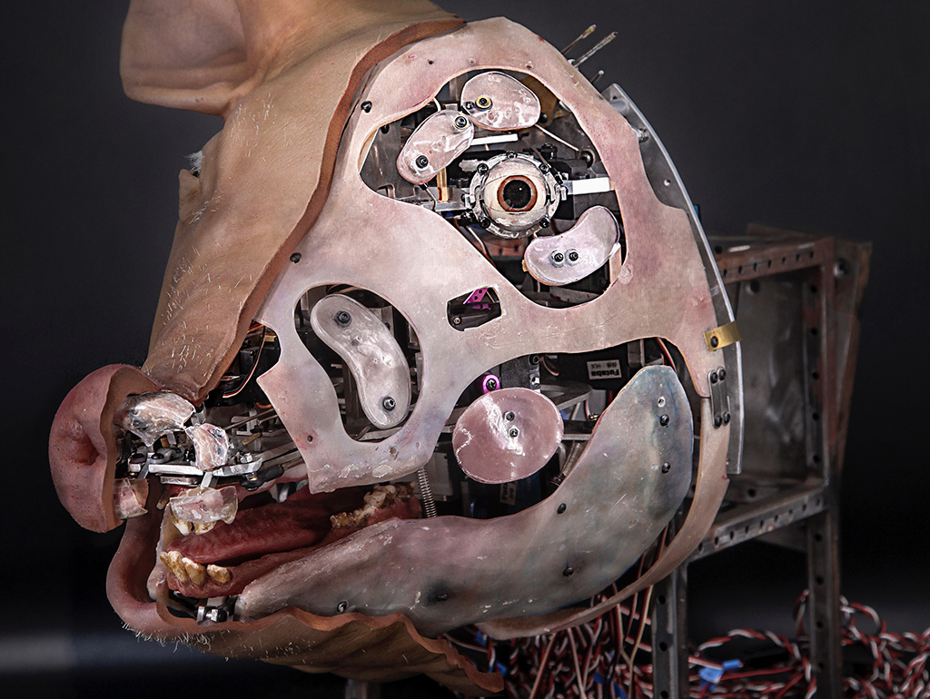 Animatronic电子机械猪头制作(含动作视频)