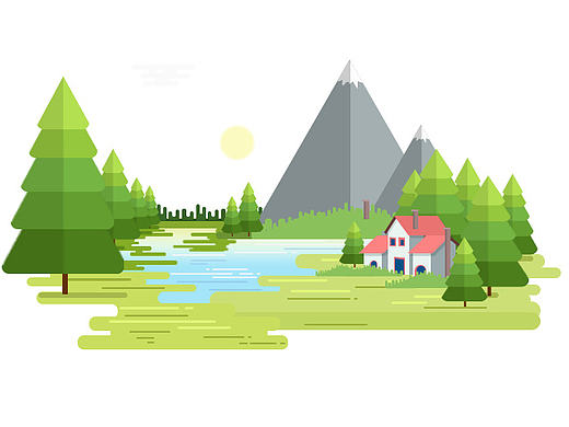林中小屋（个人主页-ZMTk4ODk1MDA=） - 图案 - 站酷设计师只微笑带过原创素材 - 站酷ZCOOL