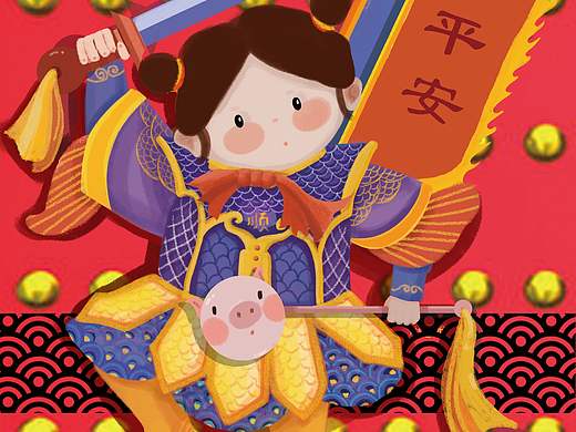 最萌門神（個人主頁-ZMzM5NzA2MzY=） - 兒童插畫 - 站酷設(shè)計師小蕙姐原創(chuàng)素材 - 站酷ZCOOL
