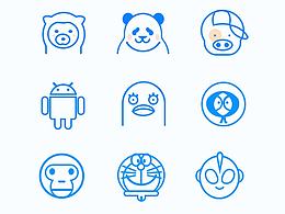 9款可爱的动物形象图标，高清psd分层