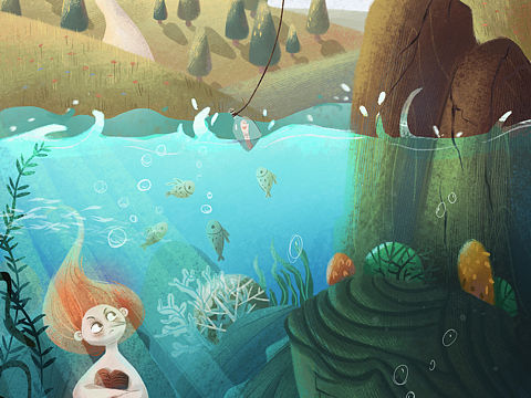 美人鱼（个人主页-ZNDQyMzIyODg=） - 儿童插画 - 站酷设计师猫巷小鱼干原创素材 - 站酷ZCOOL