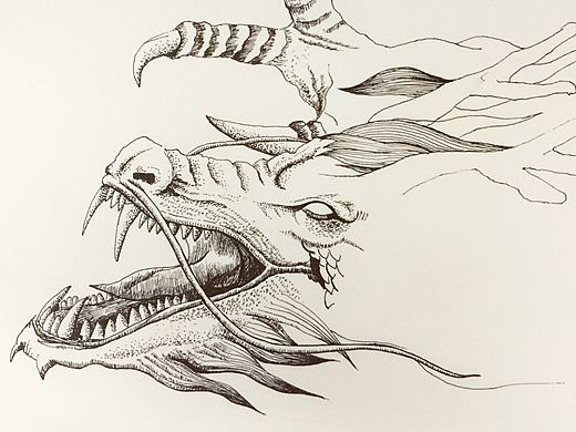 针管笔画手绘龙